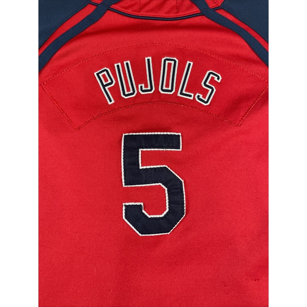Nike Baseball Jersey Kids Medium Red St. Louis Cardinals Albert Pujols 5 MLB - Picture 8 of 14